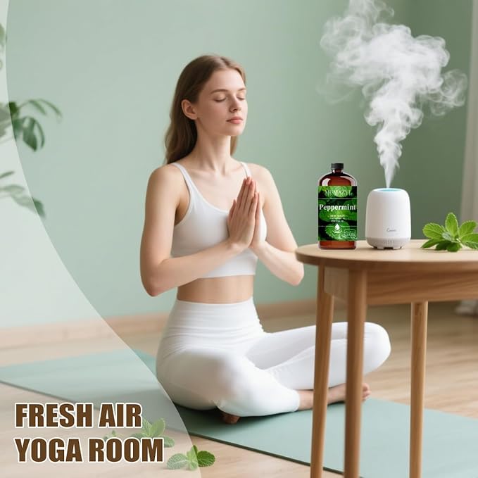 Peppermint Essential Oil, Peppermint Oil 16 Fl Oz 480ML for Diffuser Humidifier Yoga Cleaning DIY Candle Soap Making Essential Oils