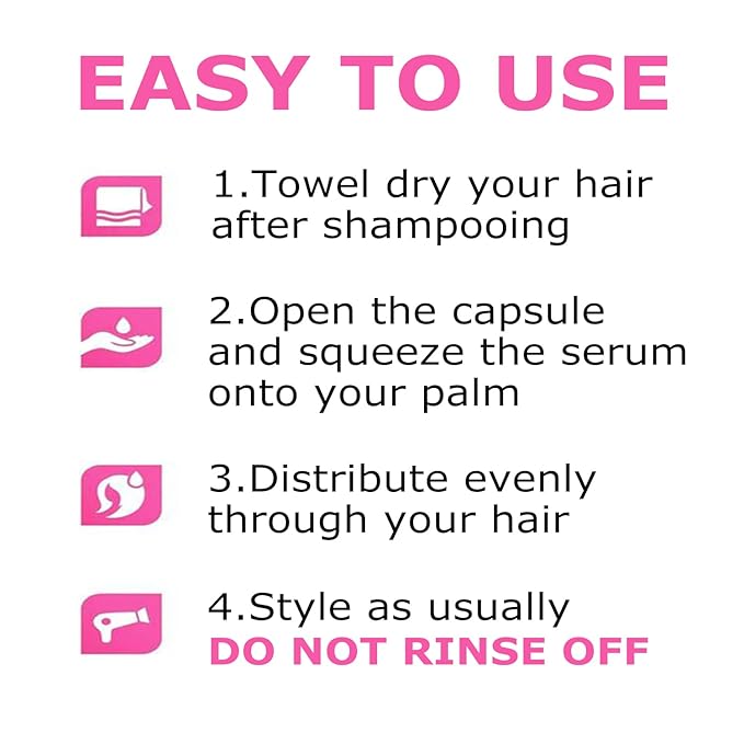 Hair Treatment Oil For Damaged Hair, Hair Treatment Serum For Frizzy & Dry Hair, Hair Vitamin Oil Capsules with Argan, Avocado, Moroccan Oil, Anti Frizz Leave in Conditioner with Vitamin A, C, E & B5
