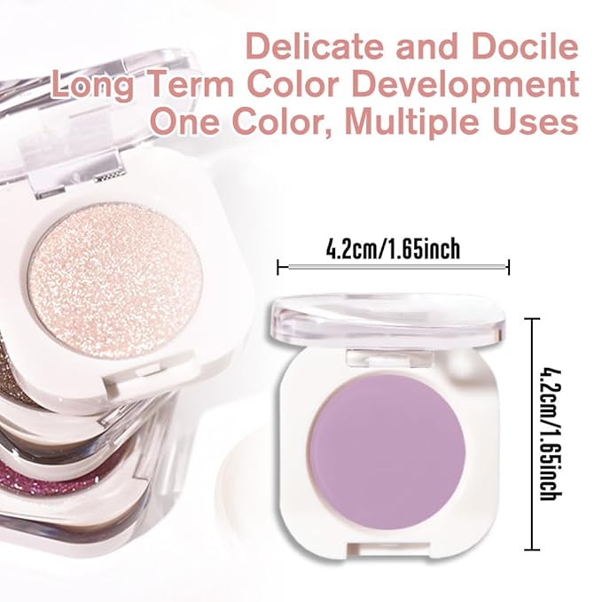 Violet Purple Matte Single Eyeshadow, Lightweight Blendable Mini Eye Shadow for Older Women, Monochrome Eyeshadow Palette Makeup Pigmented Waterproof, Vegan & Cruelty-Free, 31