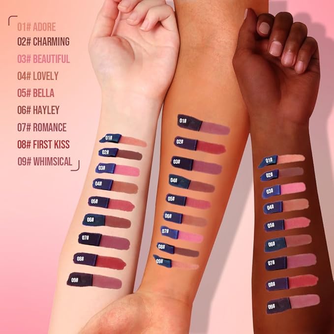 Lip Stain - Wipe-Off &Peel Off Lip Color | Waterproof, Long Lasting, Transfer-Resistant, Smudge-Proof Lip Tint | Easy Wipe Finish, High Pigment | All-Day Vibrant Kiss-Proof Lip Stain, 05#+09#