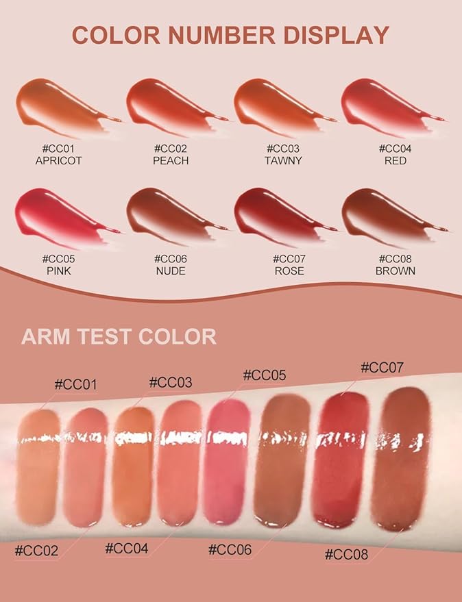 INTO YOU Lip Stain Long Lasting, Lip Gloss, Lip Tint, Lip Plumper Gloss, Glitter Lip Gloss, Liquid Lipstick, Vivid Color, Smudge-Proof, Lightweight, Naturally Moisturizing, Lip Oil For Dry Lips (CC08)