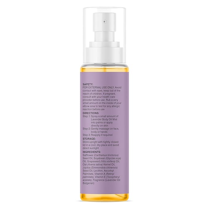 Majestic Pure Lavender Oil Body Mist- 100% Pure & Natural - After Shower Body Oils for Women and Men - Scented, Radiant, Skin Therapy Firming Massage Oil - 6.8 Fl Oz
