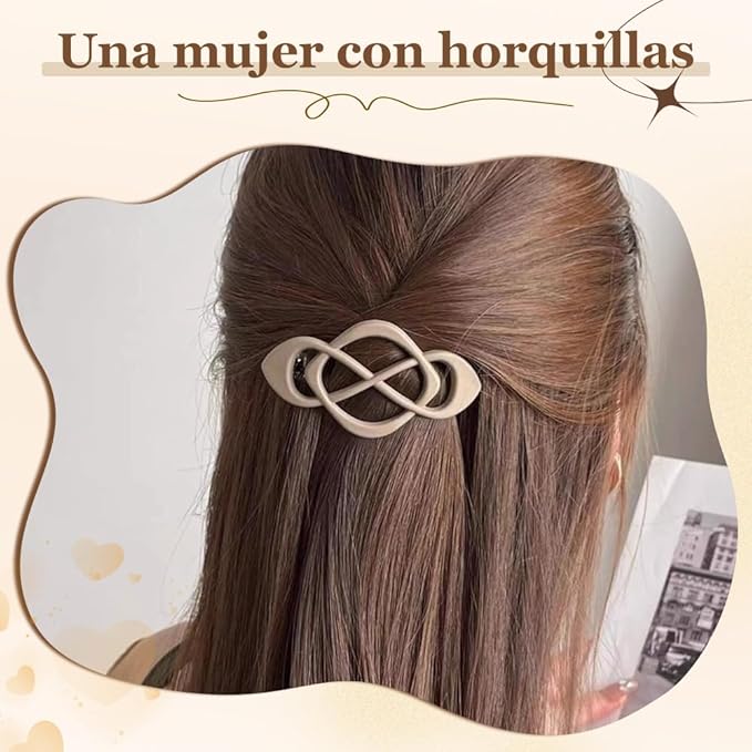 4 Pack Vintage French Barrette Hair Clips, 2025 New Hair Accessories for Women, Strong Hold No Slip Styling (Beige)
