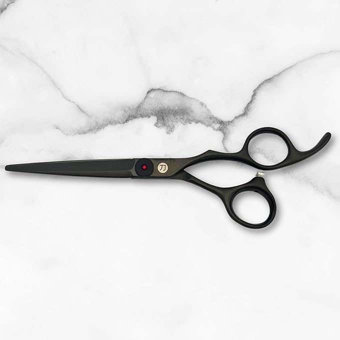 Scissors for Haircutting Professionals - Matte Black Finish - Long Lasting, Sharp Edge for Easy Hair Cuts - 440C Stainless Steel (7.0 Inches)