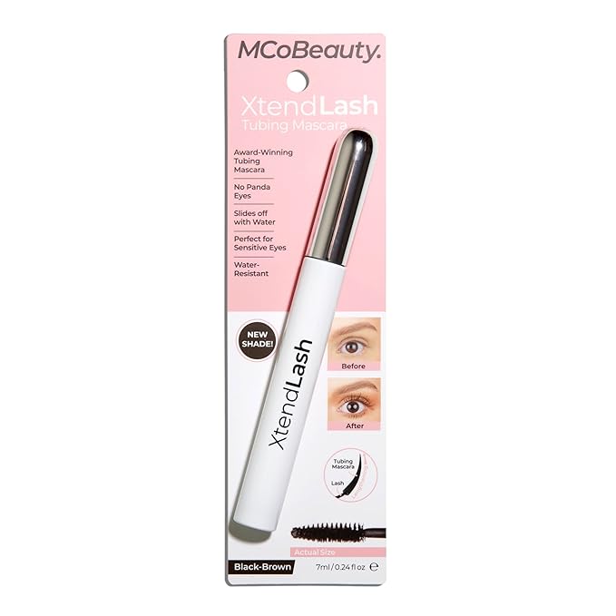 MCoBeauty - Xtendlash Tubing Mascara - Award Winning Black-Brown Mascara for Lifted, Defined Lashes - Richly Pigmented - Smudge Proof, Buildable Formula - Eye Makeup