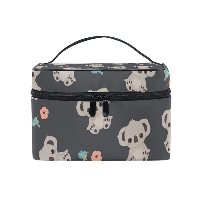 senya Cosmetic Bag Cartoon Koala Travel Makeup Organizer Bag Portable Train Case for Women Girls
