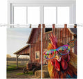 Farm Rooster Bedroom Curtains 63 Inch Length, Window Curtains Tab Top, by Unknown