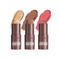 3Pcs Cream Contour Sticks, Shades with Highlighter & Bronzer & Blush, Makeup Kit for Sculpt the Cheeks Long Lasting Dewy & Matte Finish Lightweight Face Contouring Pen LIGHT MEDIUM (SET-B)