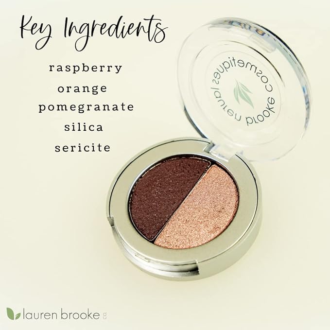 Lauren Brooke Cosmetiques Pressed Eyeshadow Duo, Natural, Organic Makeup (Tanzi/Moon Dust)
