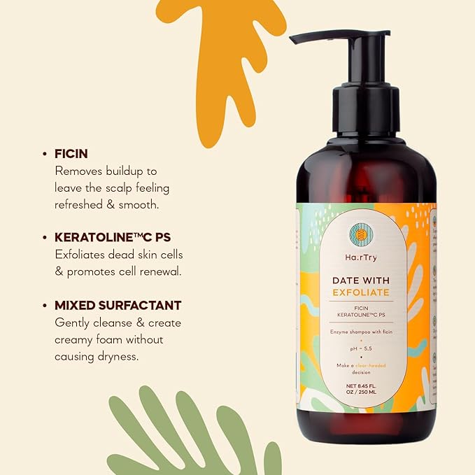 Date With Exfoliate – Multi-Function Enzymatic Exfoliating Shampoo with Ficin – For Deep Cleansing & Refreshing of the Scalp – Net 5.88 Fl. Oz/ 250 ml