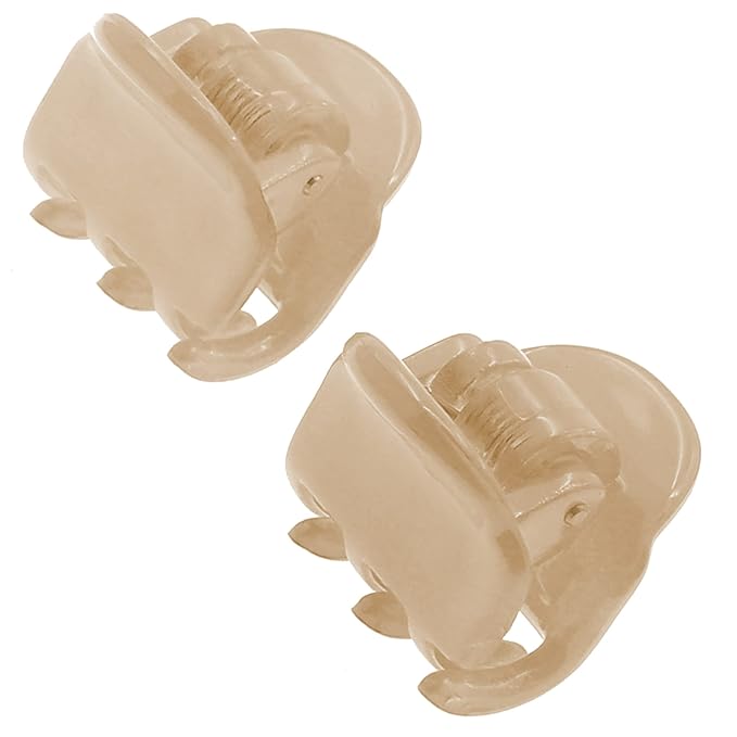 Camila Paris CP3290 French Hair Clip for Women, Set of 2 Small Nude Girls Hair Claw Clips Fashion Durable Hair Accessories for Women, Luxury Ladies Strong Hold No Slip Grip Clamp, Made in France