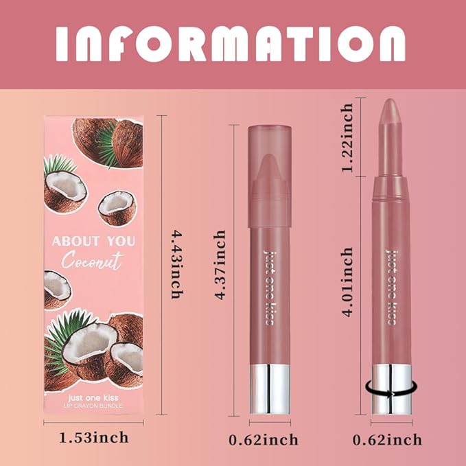 2Pcs Mauve & Pink Hydrating Cream Lipsticks Lip Crayon for Women, Moisturing Lipstick Longwear Lip Liner Crayon Set for Ombre Shades, Matte Creamy Lips Stick Natural Nourishing Lips Balm Set, B