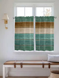 Vintage Plank Turquoise Brown Window Valance Curtains, Farmhouse Wood Grain by IDOWMAT