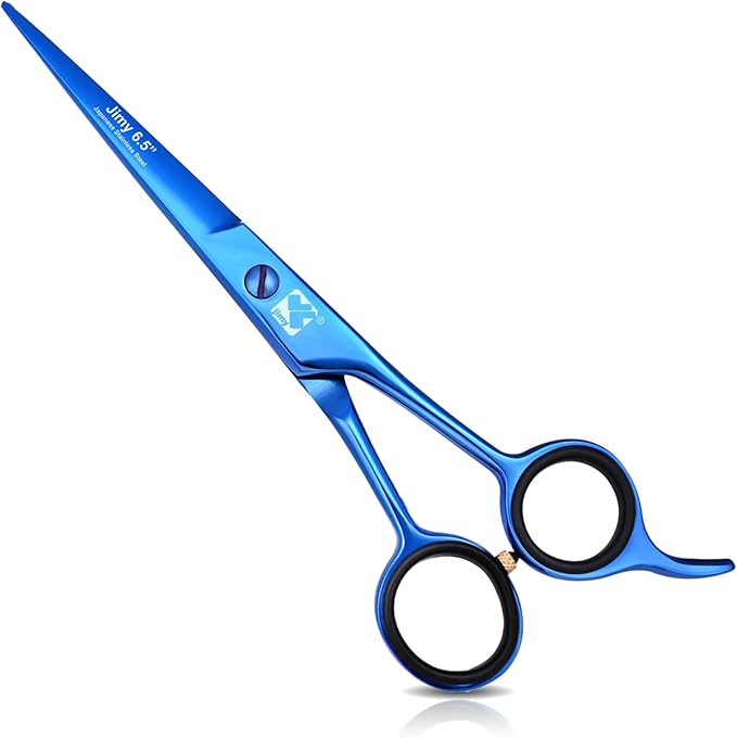 Jimy 6.5" Hair Scissors Professional – Ultra Sharp Razor Edge Stainless-Steel Scissors to Cut Hair – Ergonomic Design Salon Quality Hair Shears for Men, Women & Barbers