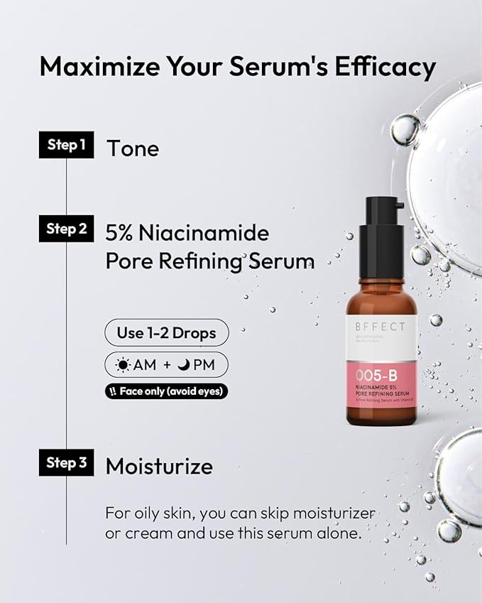 Niacinamide 5% Pore Refining Serum - Minimizes Pores & Controls Oil - for Oily & Sensitive Skin - 1 Fl Oz