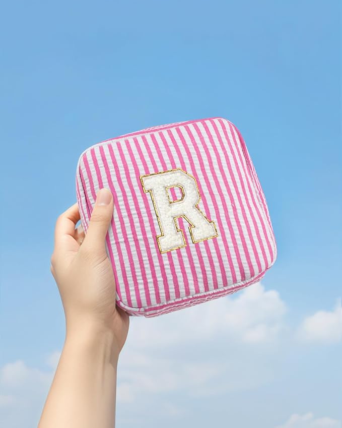 LETGO Gifts for Girls Teen Girl - Pink Preppy Makeup Bag Best Friend Birthday Gifts Teacher Gifts for Women Wedding Gifts Bridesmaid Gifts Daughter Teacher Wife Gifts Teen Girl Gifts R