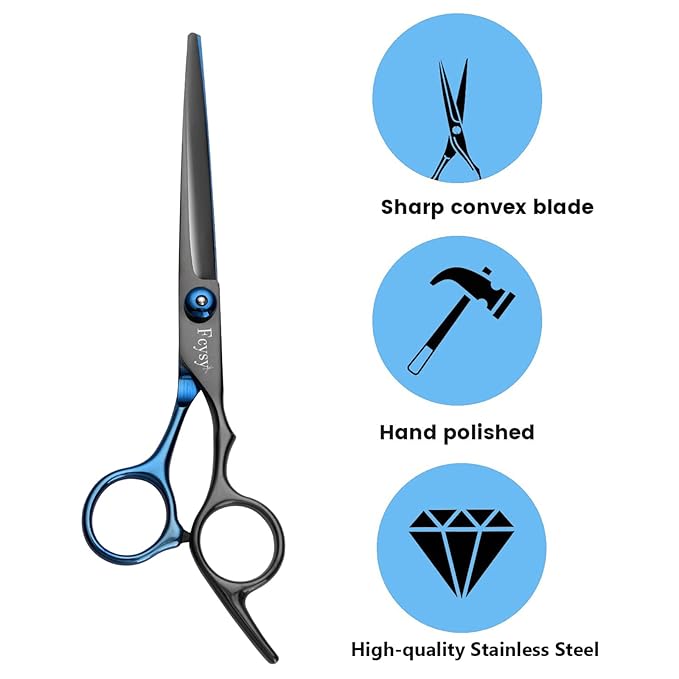 Fcysy Professional Barber Scissors Kit - Thinning Shears for Hair Cutting, Blending & Trimming, Wig Styling Scissors, Barber Accessories