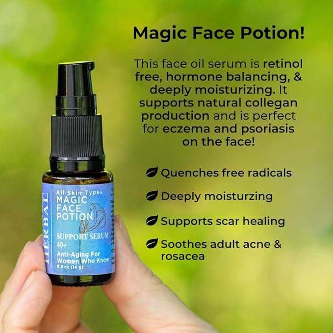 Magic Face Potion, Anti Aging Face Oil, Sea Buckthorn Lavender Cypress, Licorice Root Skin Oil, Antioxidant, Natural Moisturizing Serum for Hormonal Women, Rosacea, Adult Acne, Ora’s Amazing