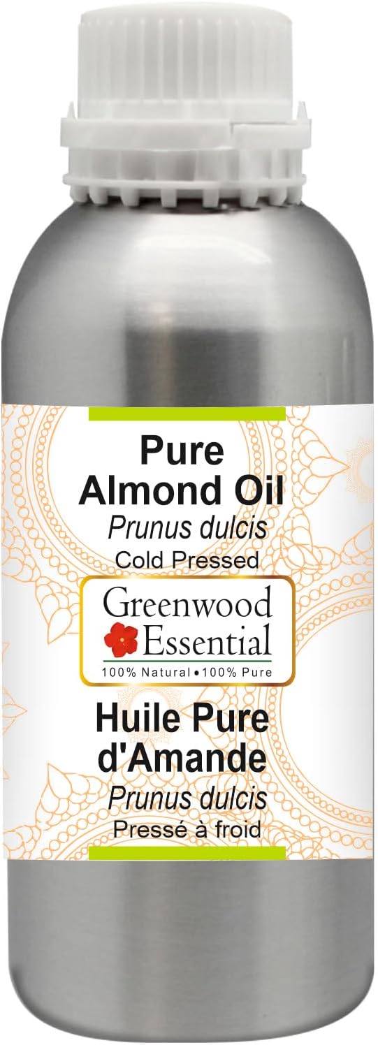 Greenwood Essential Pure Almond Oil (Prunus dulcis) Cold Pressed 630ml (21 oz)