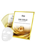 SNP 1000mg Collagen + 24K Gold Ampoule Sheet Mask | Collagen Face Masks Skincare | Tightening, Hydrating, and Nourishing | Korean Skin Care | Overnight Face Masks | Moisturizing Face Mask | 10 Sheets