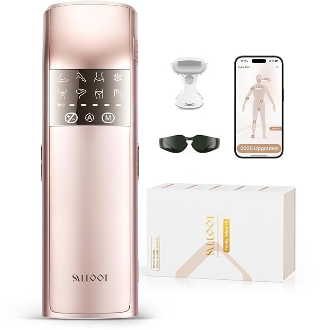 IPL Laser Hair Removal for Women and Men, 25J Triple-Pulse Permanent Hair Removal Device for Ingrown & Coarse Hair, 37°F Painless Sapphire Ice Cooling Hair Removal for Legs, Facial, Armpits, Bikini
