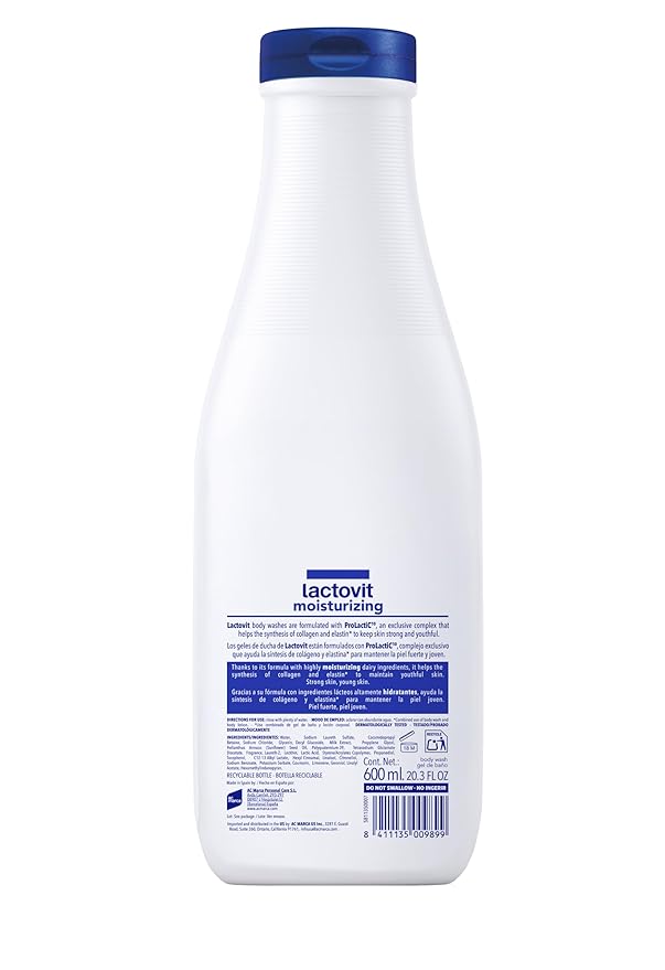 Lactovit | Moisturizing Body Wash | Hydrating Shower Gel | For all Skins | With ProLactiC10, Collagen & Elastin Booster | Smooth & Youthful Skin | Dermatologist Recommended | 600 ml