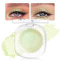 Light Green Cream Glitter Shimmer Metallic Eyeshadow Palette Makeup, Natural Single Mini Instant Holographic Eyeshadow For Women Halloween Birthday Party Wear, Sombras Crema Para Ojos