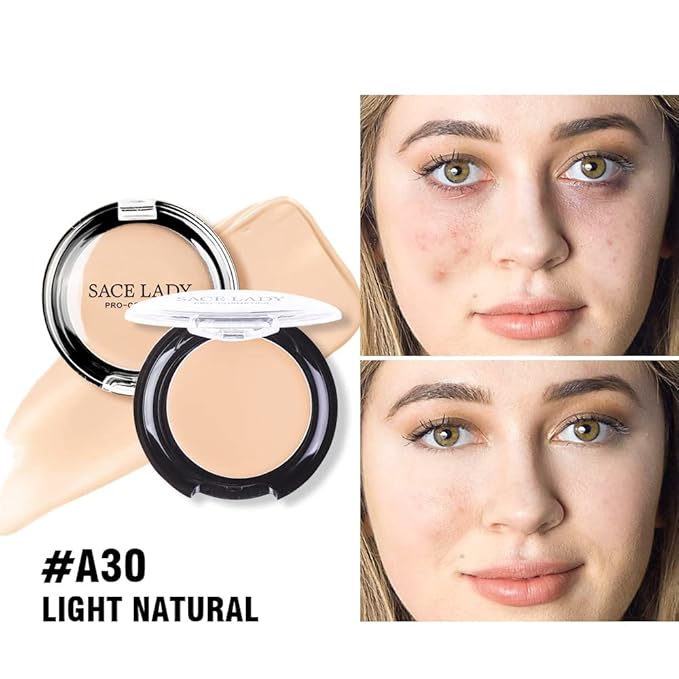 Waterproof Full Coverage Concealer with Primer Sponge Set, Smooth Matte Flawless Creamy Liquid Foundation Corrector Makeup Kit Face Eye Dark Circles Spot Acne Scar Covers (0.2Fl, Color: 3.5-MEDIUM)