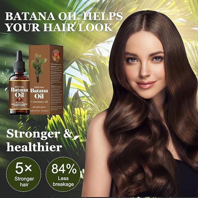Batana Oil With Rosemary for Hair Growth, 100% Organic From Honduras, Nourishes All Hair Types, 30ml / 1 Fl Oz (2pcs)
