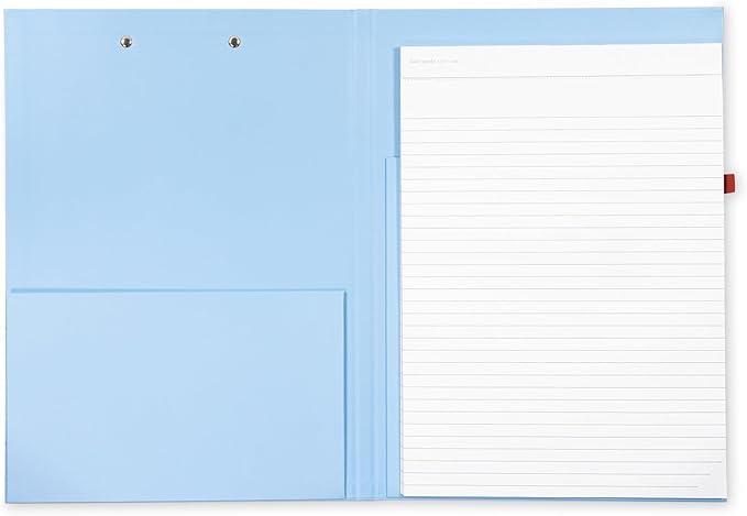 kate spade new york A4 Clipboard Folio with Low Profile Clip, Professional Padfolio Includes Lined Notepad, Pen Loop, and Pocket (Invite Only)