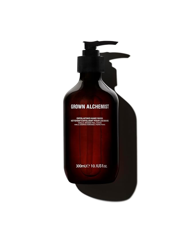 Grown Alchemist Exfoliating Hand Wash. Vanilla, Orange Peel + Pumice & Aloe. Gentle Cleanser Softens & Revitalizes Skin, 10.1 Ounce (300mL).