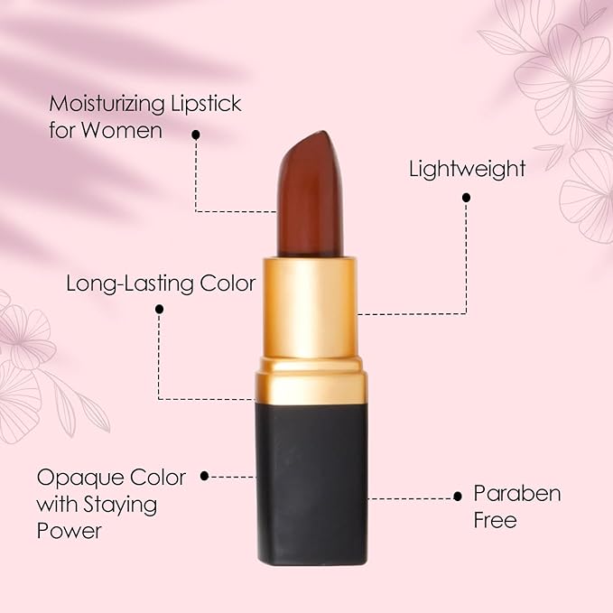Vera Moore Creme Lipstick, Long Lasting, Lightweight, Moisturizing Opaque Color with Staying Power, Fragrance, and Paraben Free Cosmetics Soft Lipstick (Kiss N Tell)