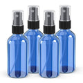 Wedama 2 oz Mini Glass Spray Bottles, Empty Small Spray Bottles with Funnel Dropper, Fine Mist for Hair, Travel, Plants, Cleaning Solutions and Skin Care (4 Pack Sky Blue)
