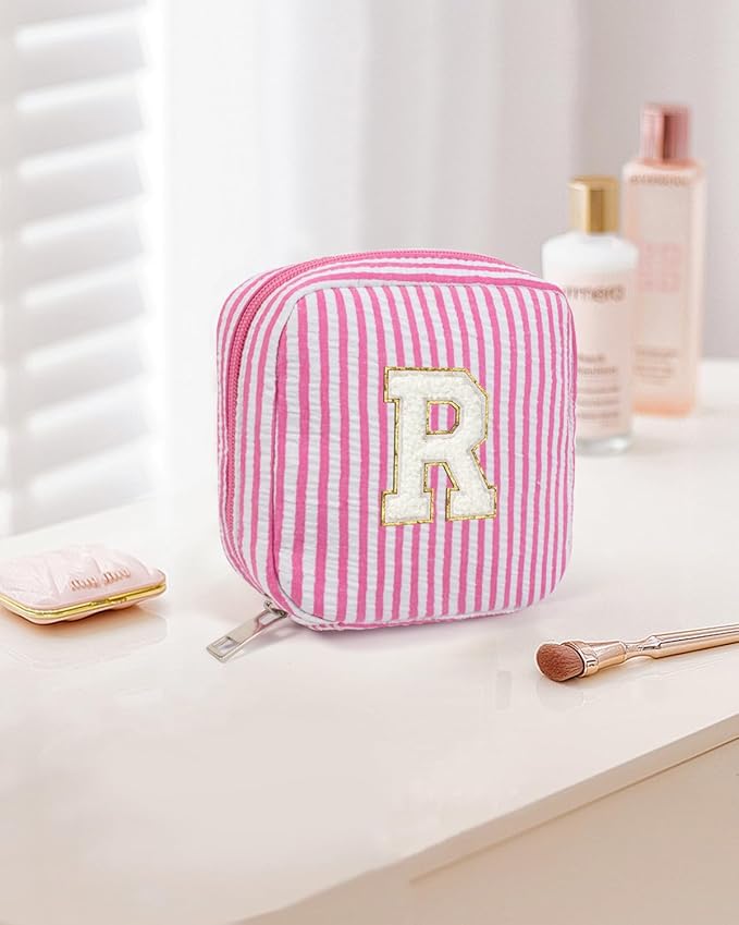 LETGO Gifts for Girls Teen Girl - Pink Preppy Makeup Bag Best Friend Birthday Gifts Teacher Gifts for Women Wedding Gifts Bridesmaid Gifts Daughter Teacher Wife Gifts Teen Girl Gifts R