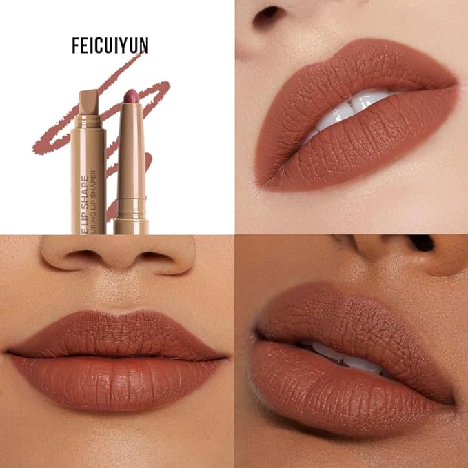 Matte Crayon Lip Liner Pencil, Nutmeg Lip Liners Lipstick For Women, Plump Creamy Formula With Silicone Smudger for Define Contours & Sculpting Lip, Cruelty-Free, 0.75g/0.026oz