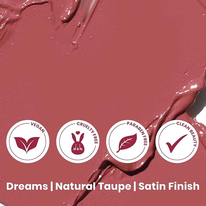 True + Luscious Super Moisture Lipstick – Clean, Vegan and Cruelty Free – Lasting Hydration for Dry Lips with a Satin Finish – Dreams, Natural Taupe