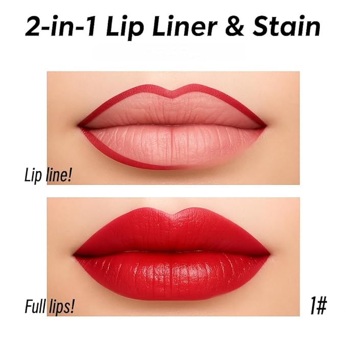 Peel Off Lip Liner Stain Set, 3 Colors Long Lasting Matte Lip Tattoo, Highly Pigmented Color Lip Makeup, Waterproof, Transfer-proof Lipstain for Women