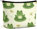 Women's Makeup Case, Large Zipper Cosmetic Case, Toiletry Bag, Travel Cosmetic Toiletry Bag Cute Frog Animal Green Frogs