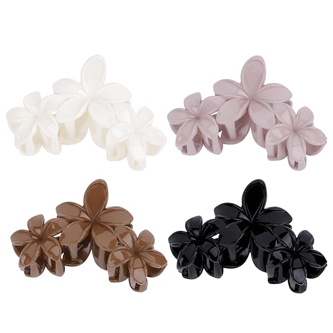 Hawaiian Flower Hair Clips Large Matte Hair Claw for Women Non-Slip Strong Hold Clips for Thick Hair Hair Accessories for Women and Girls