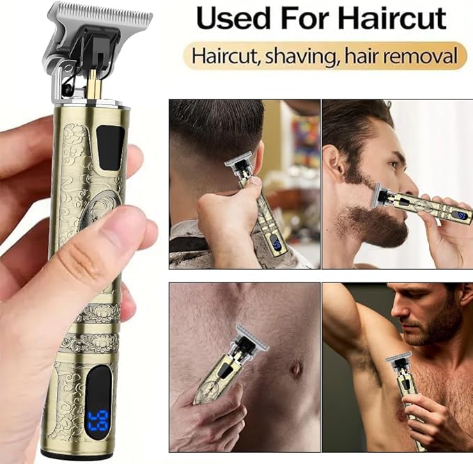 Professional Cordless Hair Clippers & Trimmers Set for Men - Hair Cutting & Beard Trimming Kit with LED Display, Adjustable Blades & Travel Case, Perfect Grooming Gift for Men