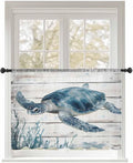 Sheer Curtains 54 Inch Length, Ocean Sea Turtle Semi Sheer Curtains Light by Unknown