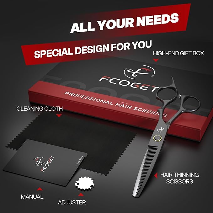 Professional Hair Thinning Shears Hair Cutting Texturizing Teeth Scissors - 6.8" Right Hand HIGH-END Extremely Sharp Scissors 440C Stainless Steel for Salon Home Stylists