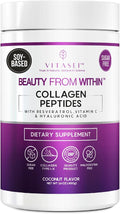 Hydrolyzed Collagen Peptides Powder with Vitamin C & Resveratrol - Hair, Skin and Nails Vitamins for Women & Men - Sugar Free - Coconut Flavored - 16 oz