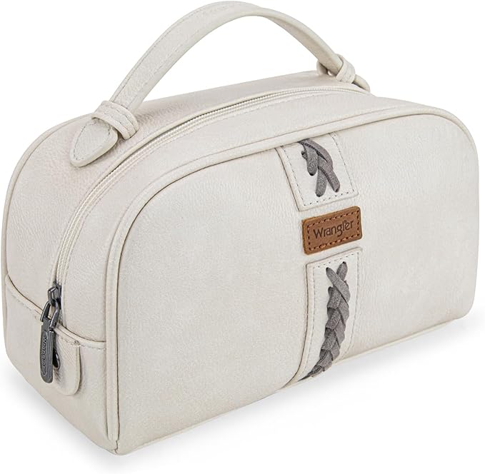 Montana West Wrangler Makeup Bags for Women Portable Toiletry Bag Small Travel Cosmetic Organizer for Gift Zipper Closure