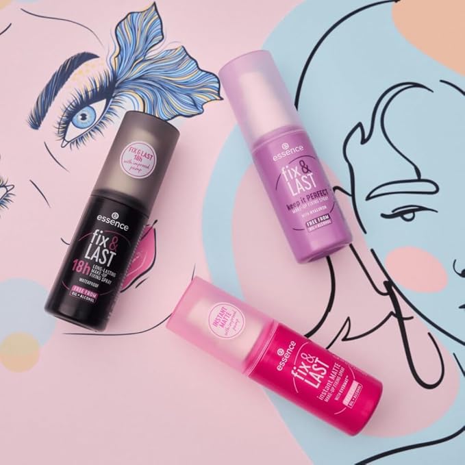 essence | Fix & Last 18H Long-Lasting Makeup Fixing Spray | All-Day Hold & Smudge Proof | Vegan & Cruelty Free