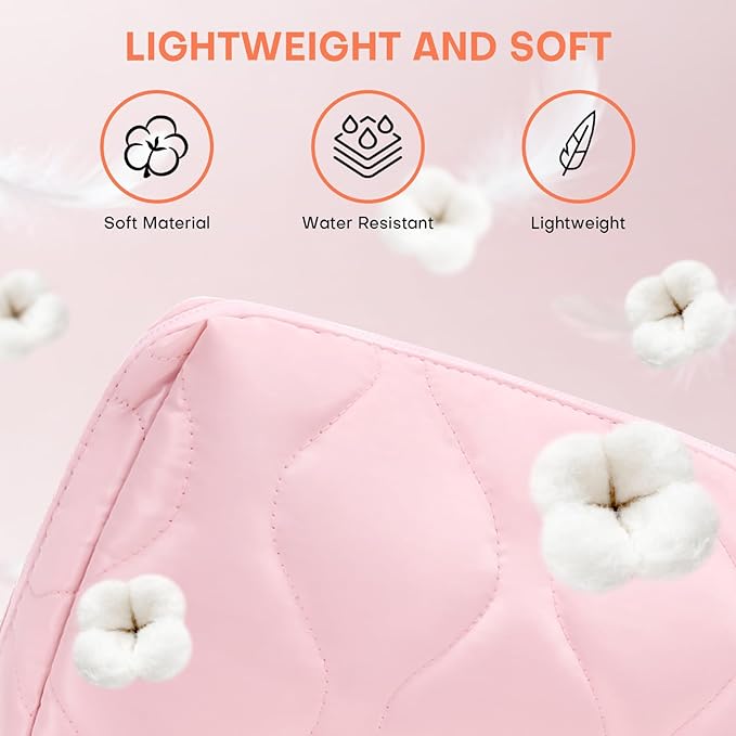 Makeup Bag, Wide-open Cosmetic Bag, Toiletry Bag for Women, Travel Essentials Organizer, Compact Lightweight for Daily Use