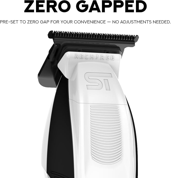 Supreme Trimmer Recharge ST777 – Professional Barber Trimmer with 2 Removable Batteries | 8000 RPM Motor, Zero Gap DLC Blades, Smart Charging Dock, USB-C Fast Charge