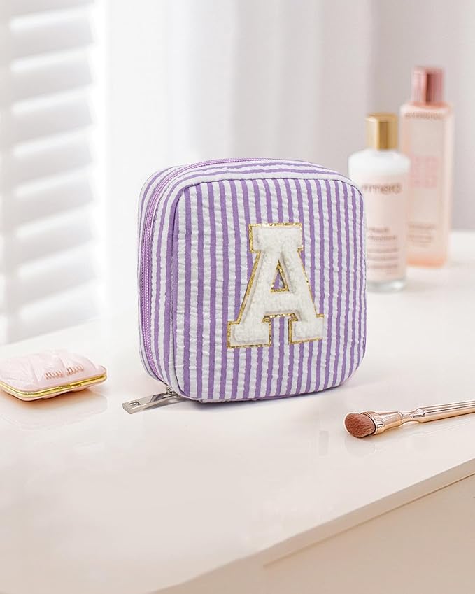 LETGO Graduation Teacher Gifts for Girls Teen Girl - Personalized Monogram Makeup Bag Cosmetic Bag | Makeup Bag for Girls Teen Girl Bridesmaid Friend Sister Wife Girlfriend Daughter Gifts