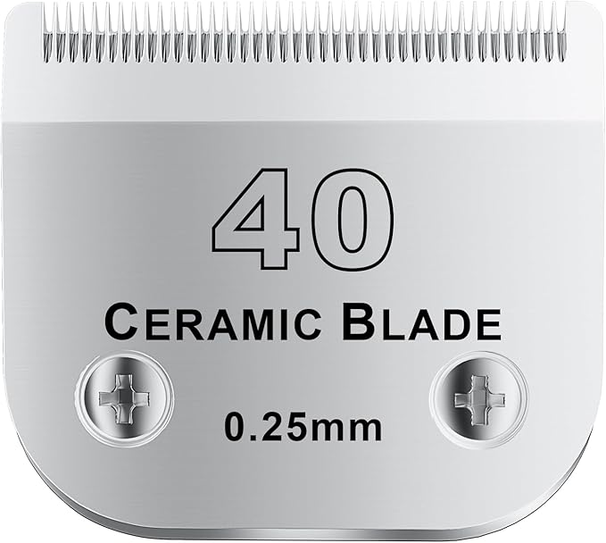 40# Detachable Pet Dog Grooming Clipper Ceramic Blade,Compatible with Andis Size 40 Cut Length 1/100"(0.25mm),Compatible with andis/wahl/Oster Dog Clippers 1PCS