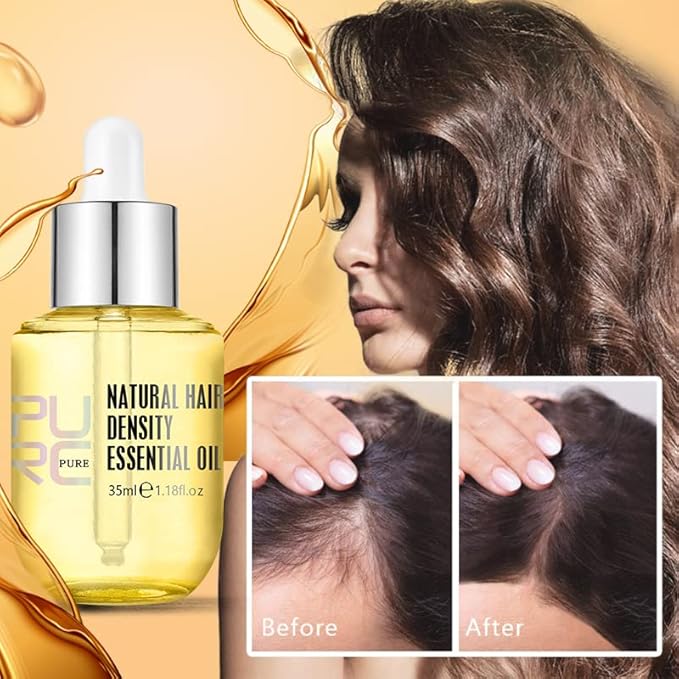 PURC Natural Hair Density Essential Growth Oil for Men and Women Damaged Hair, Veganic, HuaQing 2 Pcs,